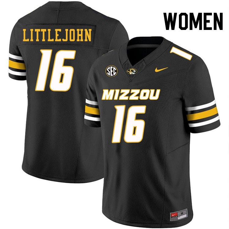 Women #16 Brayshawn Littlejohn Missouri Tigers College Football Jerseys Stitched-Black